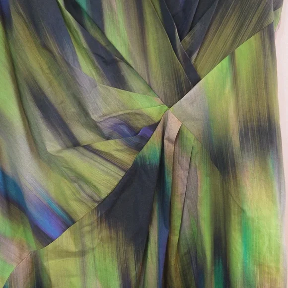 Lafayette 148 watercolour cotton wrap waist sheath dress Sz 14 - Picture 5 of 8